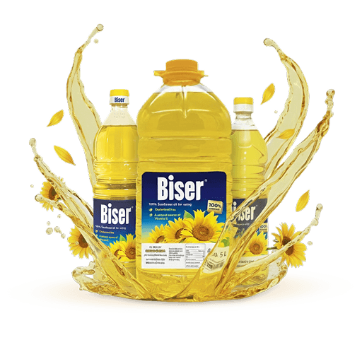 Biser sunflower oil bottles